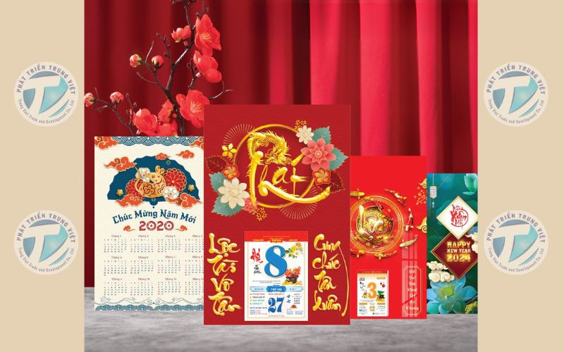 Lịch Tết độc quyền in logo doanh nghiệp